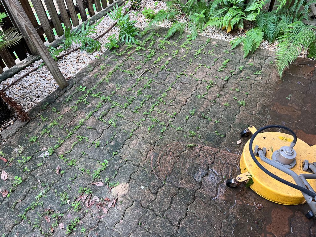 Another paving project before cleaning by Pristine Washing