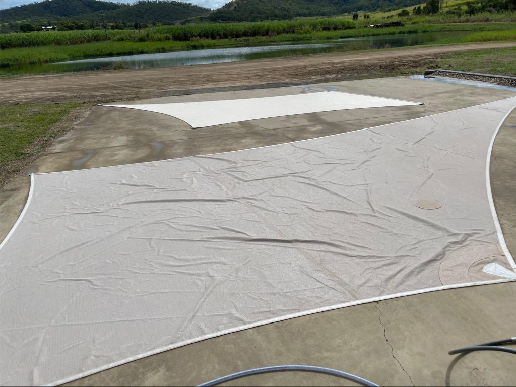 Shade sail after cleaning by Pristine Washing