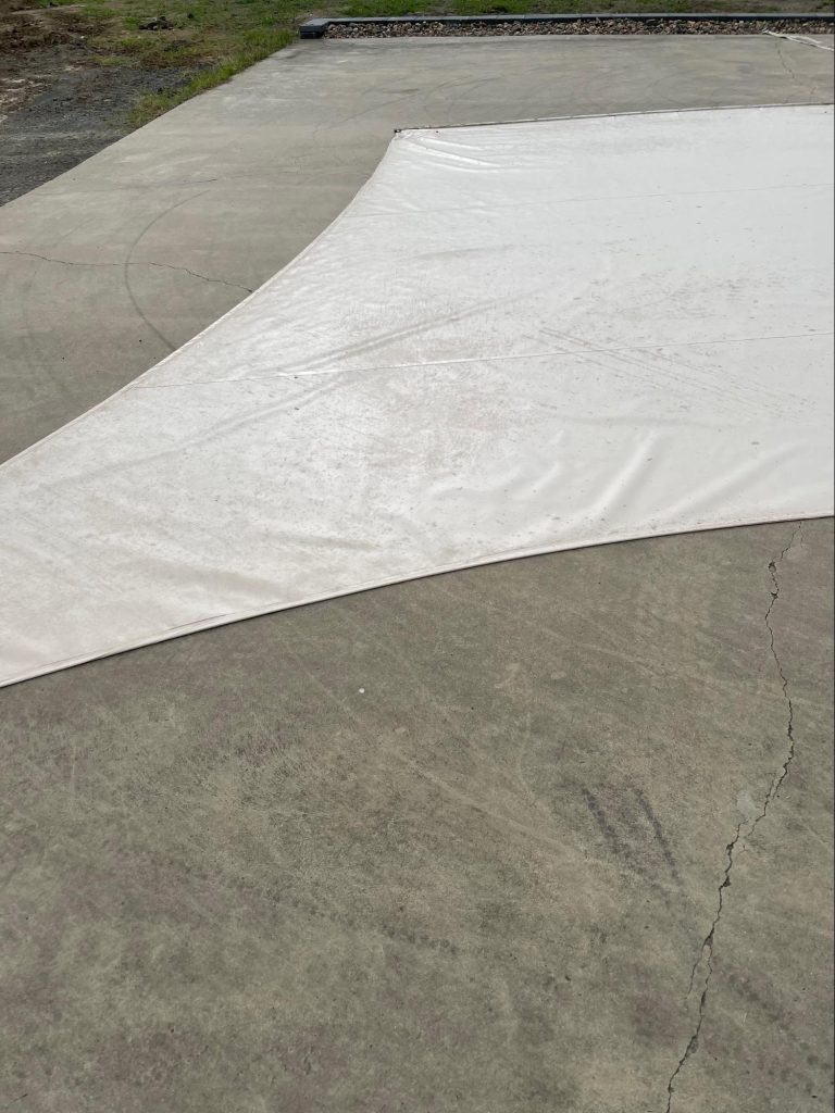 Shade sail following cleaning