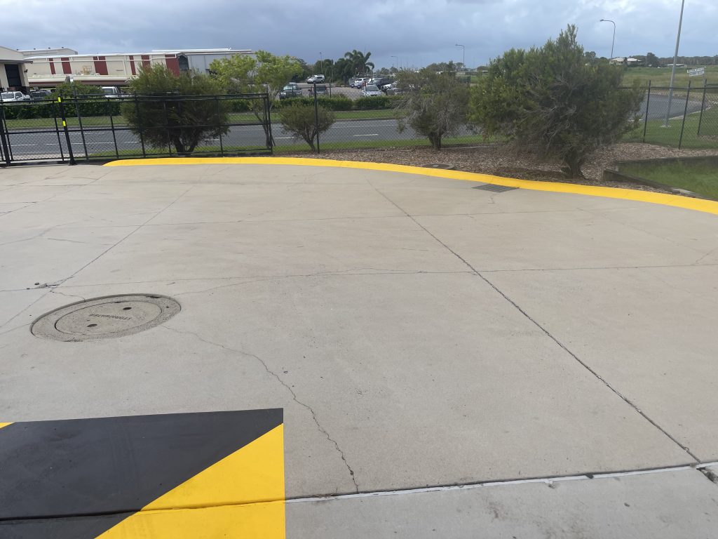Commercial driveway after pressure cleaning