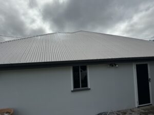Freshly cleaned white Colorbond roof in South Mackay