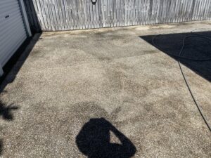 Dirty driveway before pressure cleaning in Mackay