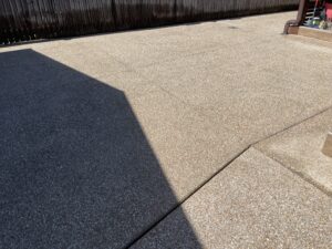 Clean exposed aggregate driveway after pressure cleaning Mackay
