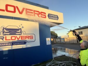 Hose down car wash