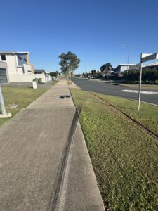  Tyre marks on concrete driveway before cleaning