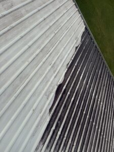 Half way though a clean of the roof