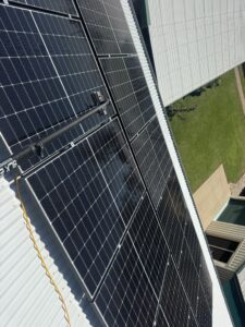 Cleaning the solar panels in West Mackay