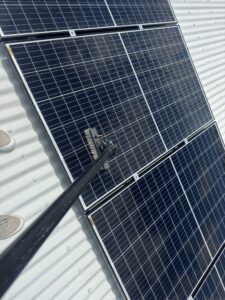 Cleaning the solar panels 
