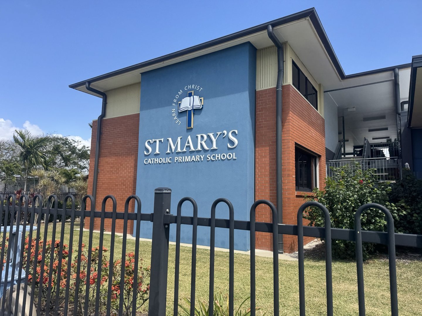 St Mary's Catholic Primary School building and sign in South Mackay
