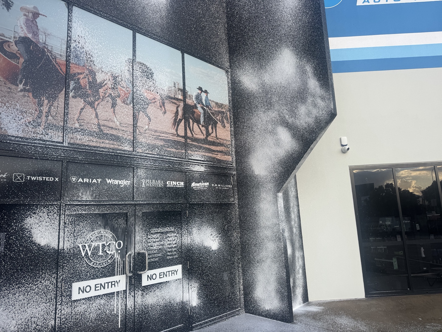 Cleaning solution on the W. Titley & Co exterior walls and shopfront glazing